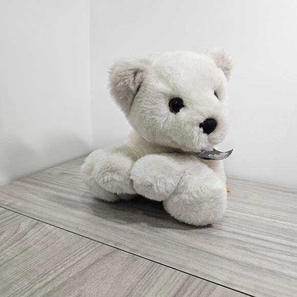 24k Polar Puff 1993 Gregory White bear Side Sitting Vintage Plush Stuffed Animal - Picture 3 of 8